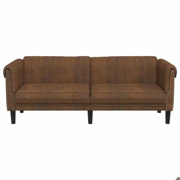 Maison Exclusive - Soffa 3-sits brun konstläder mocka