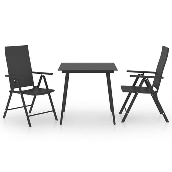 Maison Exclusive - Have spisebordssæt 3 dele sort Svart
