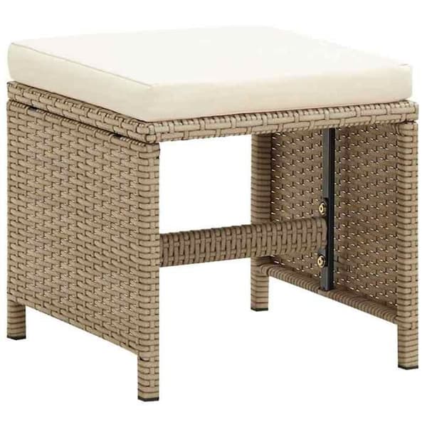 Maison Exclusive - Trädgårdsstolar set om 2 med kuddar i flätad resin Beige