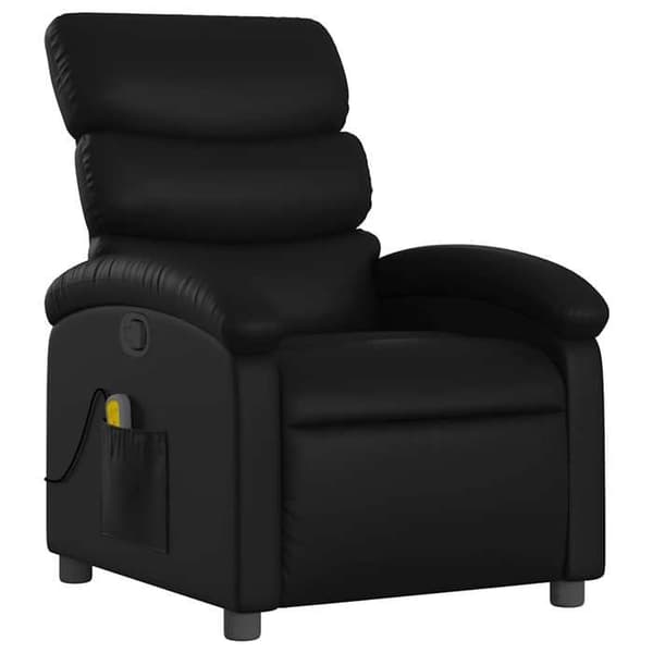 Maison Exclusive - Sort læderlook massage stol med vippefunktion