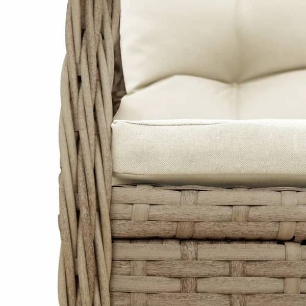 Havemøbel sæt - EKSKLUSIV HUS - 3 dele - Beige - Poly rattan - Tempereret glas bordplade beige