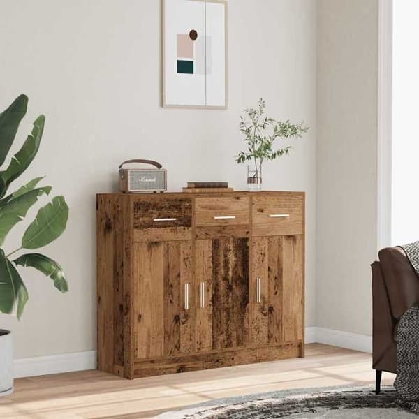 Maison Exclusive - Buffé gammalt trä 91x28x75 cm ingenjörsträ