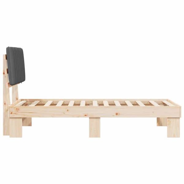 Maison Exclusive - Sengestel med polstret hovedgærde Mørkegrå 90 x 190 cm Mörkgrå
