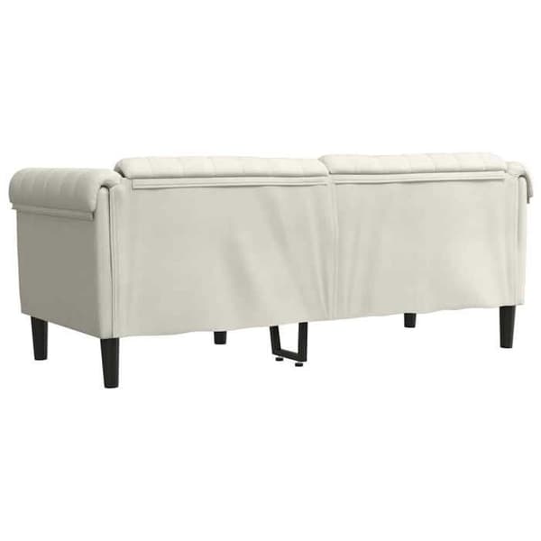 2-personers sofa - MAISON EXCLUSIVE - Cremevelour - Polstrede sæder - Robuste ben - Moderne design Grädde