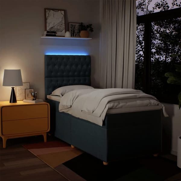 Maison Exclusive - sängbotten med madrass Blå 100x200 cm Tyg