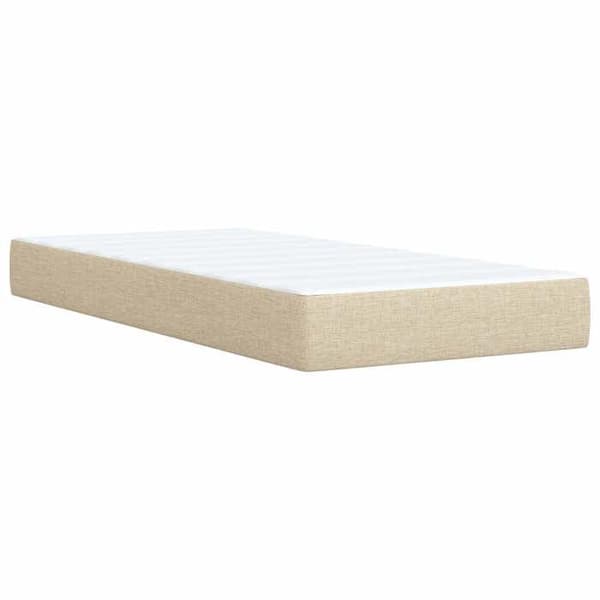 Maison Exclusive - Boxspring säng med madrass Crème 100 x 200 cm Tyg Grädde