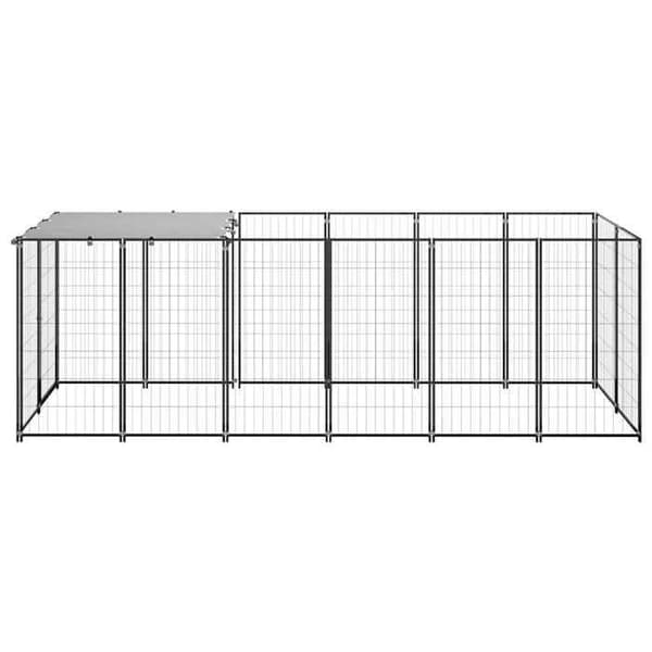 Maison Exclusive - Chenil Noir 330x110x110 cm Teräs svart och silvergrå