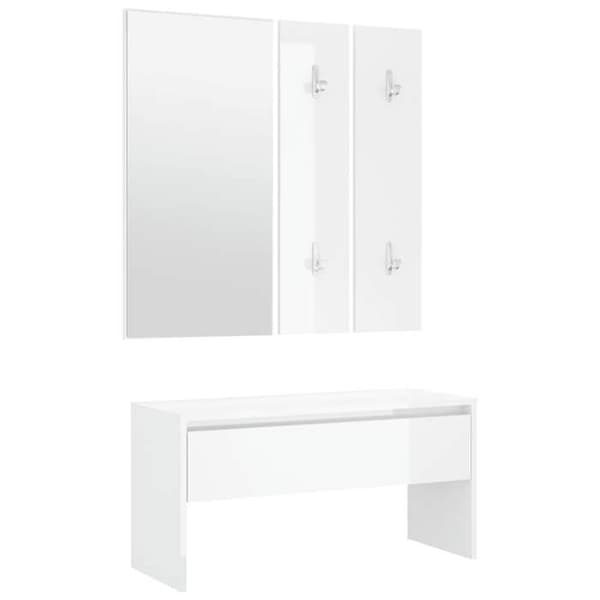 Maison Exclusive - Set med hallmöbler Vit Ingenjörsträ Vit