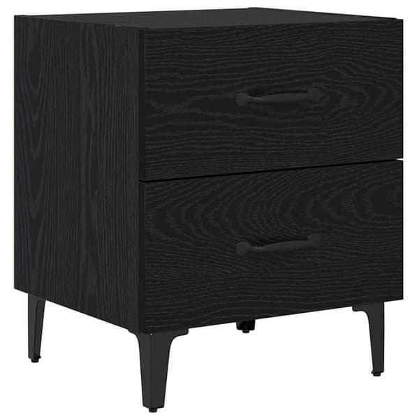 Maison Exclusive - Sengeskab Sort eg 40 x 35 x 47,5 cm Ingeniørtræ