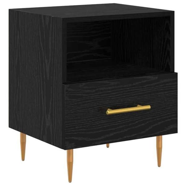 Maison Exclusive - Natbord 2 dele Sort 40 x 35 x 47,5 cm