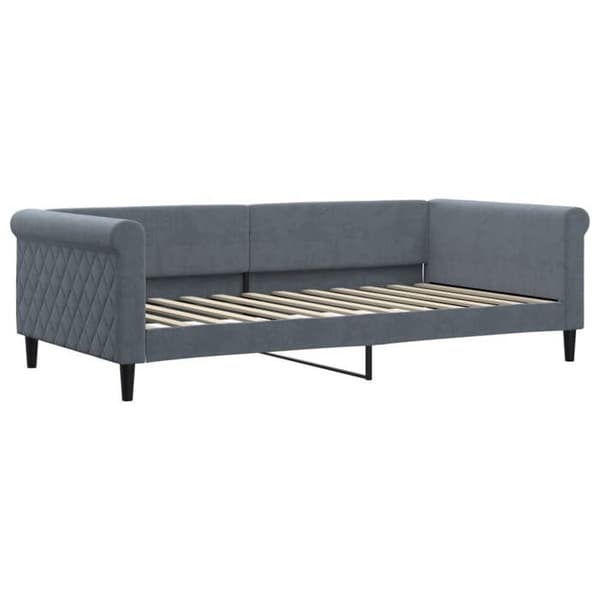 Maison Exclusive - Päivävuode, jossa on alavuode ilman patjaa, tummanharmaa 100x200 cm