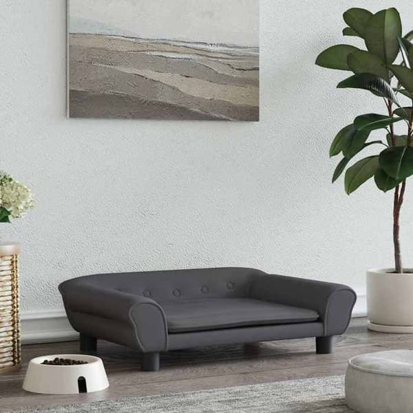 Maison Exclusive - Mørkegrå hundeseng 70x48x22 cm velour mörkgrå