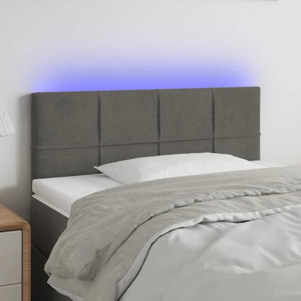 Maison Exclusive - LED-päätyharso Tummanharmaa 80x5x78/88 cm Sametti mörkgrå