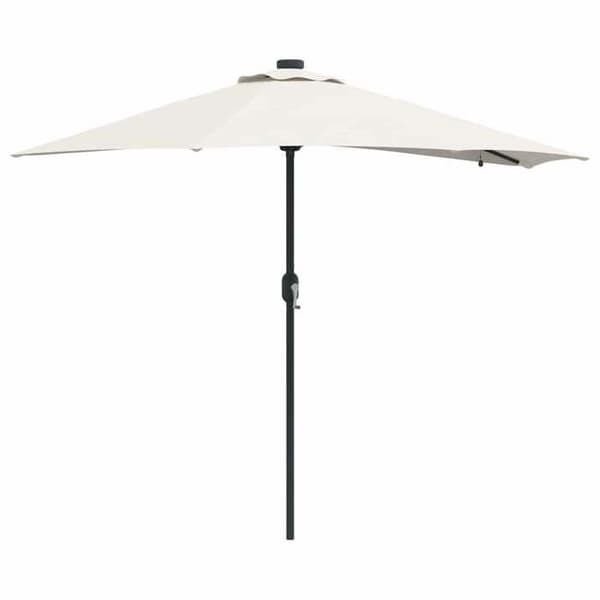 Trädgårdsparasol - MAISON EXCLUSIVE - 294x150x223 cm - Polyester & stål - Fällbar - Solenergi LED Sand