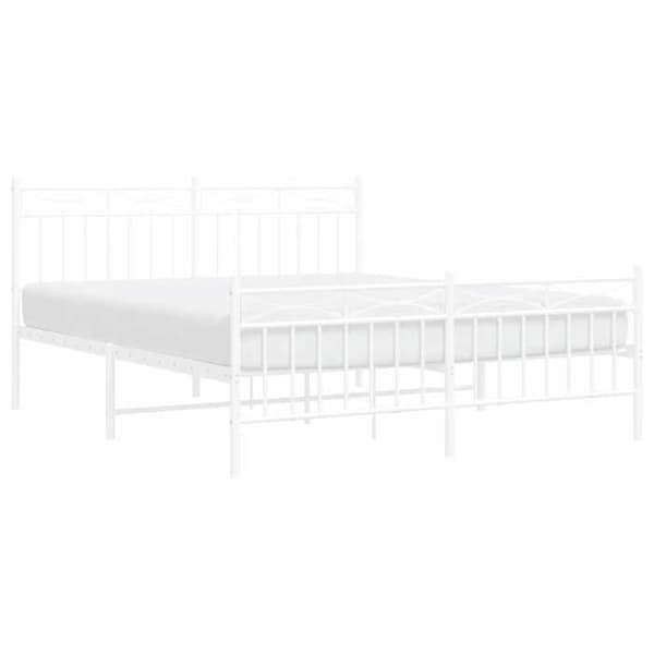 Sengestel - EKSKLUSIV HUS - 150 x 200 cm - Stål - Hvid - Lamelseng Vit