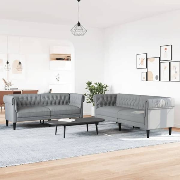 Maison Exclusive - 2 kpl vaaleanharmaita sohvia kankaasta