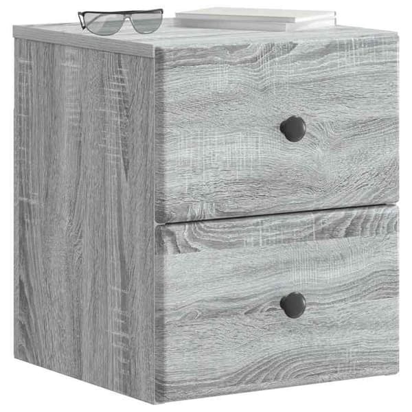 Maison Exclusive - Sonoma harmaa seinähyllyyöpyöre 34,5 x 33 x 40 cm
