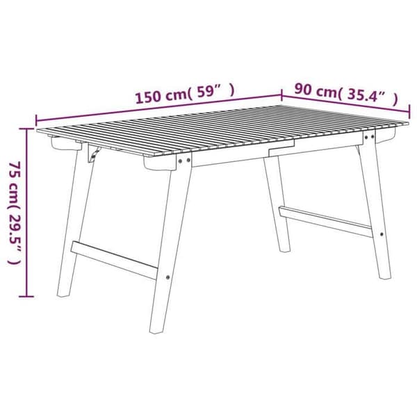 Maison Exclusive - Trädgårdsbord 150x90x75 cm i solid akaciaträ