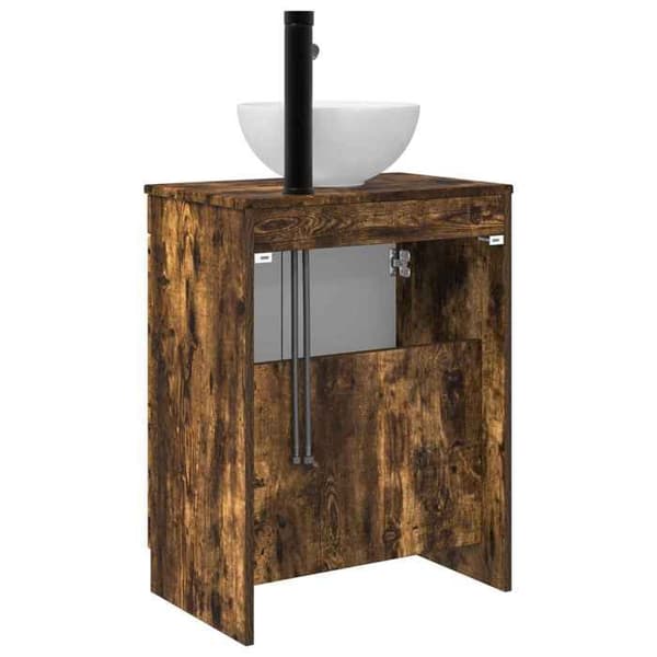 Maison Exclusive - Badeværelsesmøbel med vask Røget eg 54 x 35 x 83 cm