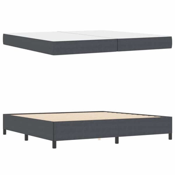 Maison Exclusive - Sengestel med madras Mørkegrå 200 x 200 cm stof