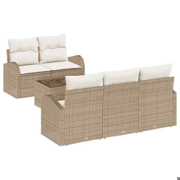 Maison Exclusive - Trädgårdsoffmöbelset 6 delar 5-sits