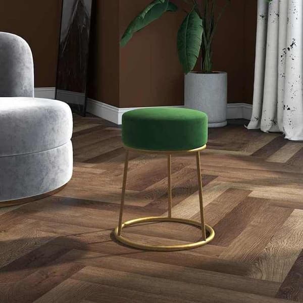 Maison Exclusive - Pyöreä vihreä samettijakkara Grön