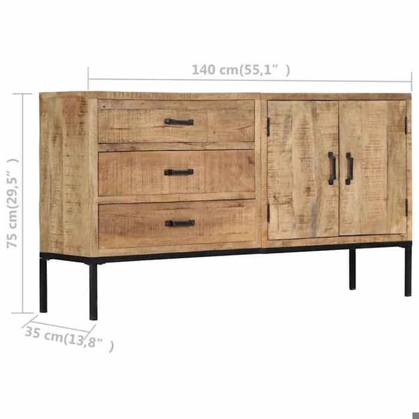 Maison Exclusive - Buffé 140x35x75 cm Massivt mangoträd