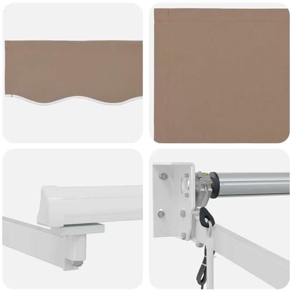 Fällbart tak - EXKLUSIVT HUS - Taupe - 100% polyester - Aluminium - Motoriserat med LED & väder sensor Mol