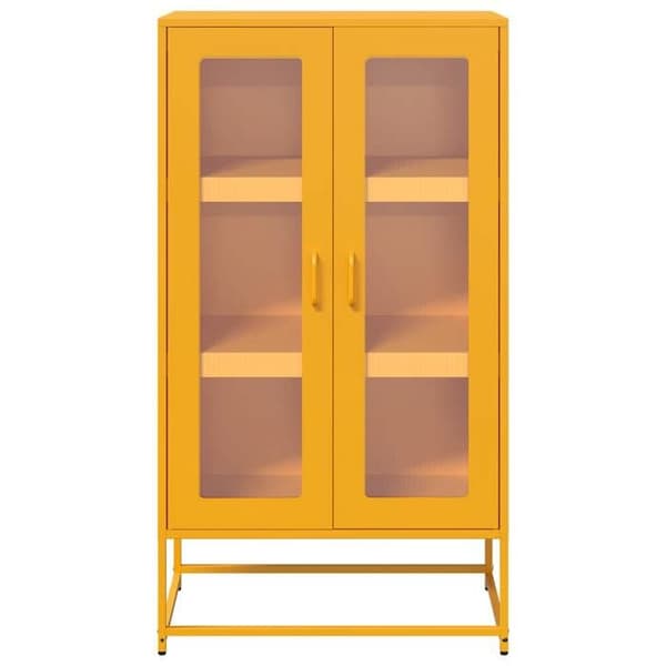 Maison Exclusive - Buffé hög gul senap 68x39x123 cm stål