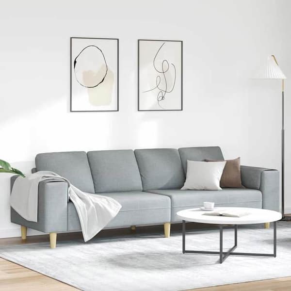 Divaani - MAISON EXCLUSIVE - 250 x 77 x 76 cm - Vaaleanharmaa - Polyesteripäällyste - Vaahtomuovitäyte Ljusgrått