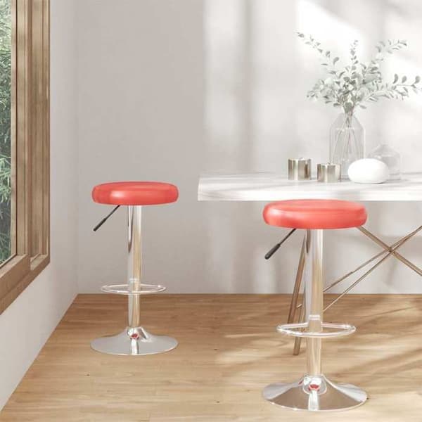 Maison Exclusive - Barstolar set om 2 röd konstläder