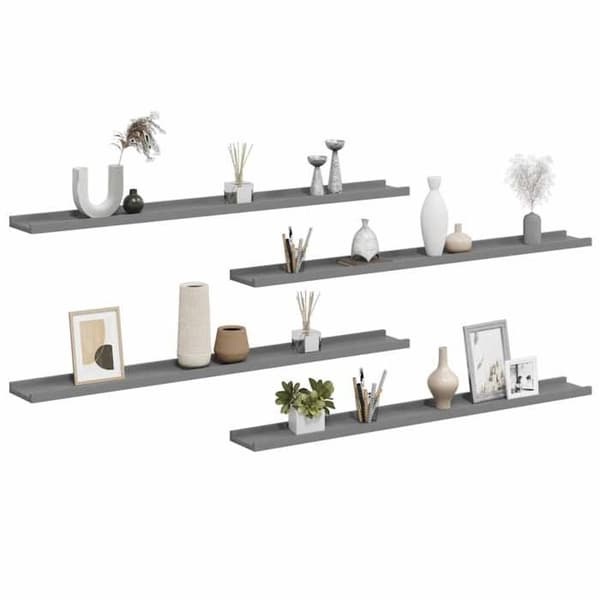 Maison Exclusive - Seinähyllyt 4 kpl Harmaa 100x9x3 cm Grå