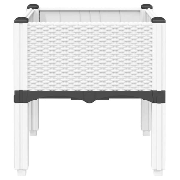 Jardiniär - EXKLUSIVT HUS - Rattanutseende - 40x40x42 cm - Stötsäker polypropen - Vit Vit