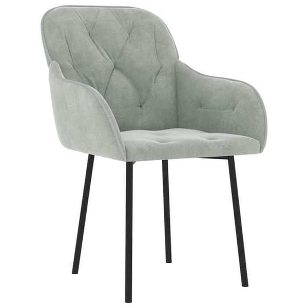 Maison Exclusive - Spisestole sæt af 2 Lys grå Velour Ljusgrått