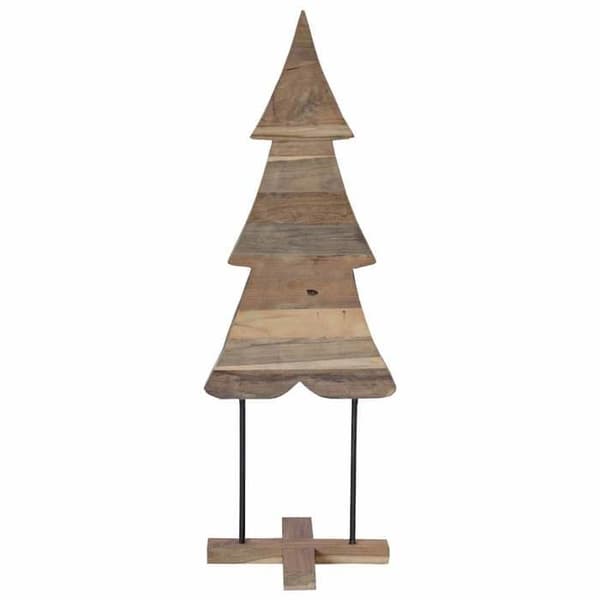 Maison Exclusive - Juletræ med brun støtte 121 cm i solid teaktræ