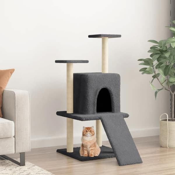 Maison Exclusive - Kattekradse med grå sisal klatretræ 110 cm mörkgrå