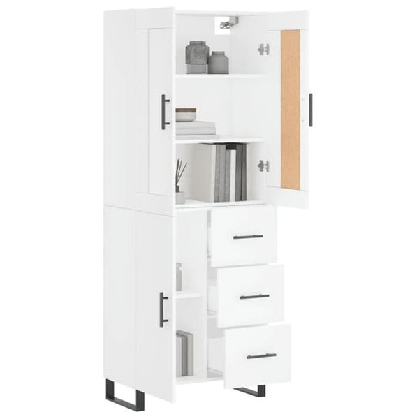 Buffé hög - Exklusivt hus - Vit - Hållbart ingenjörsträ - 69,5x34x180 cm Vit