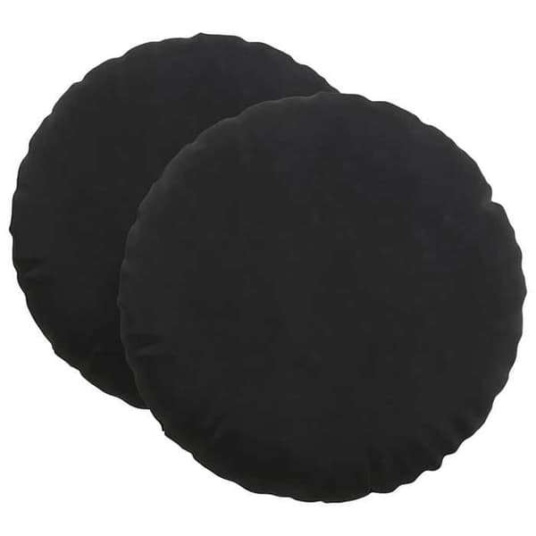 Sittkudde - EXKLUSIV HEM - Sammet - Ø 80 x 29 cm - 2-pack - Svart Svart