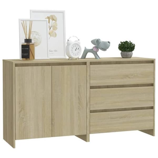 Maison Exclusive - Buffeter 2 stk Sonoma eg Ingeniørtræ