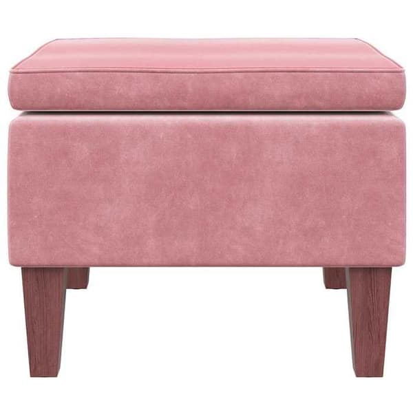 Maison Exclusive - Pall med ben i trä Rosa Sammet Ros