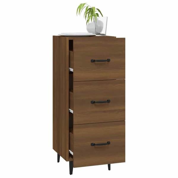 Maison Exclusive - Buffé Ek brun 34,5x34x90 cm Ingenjörsträ