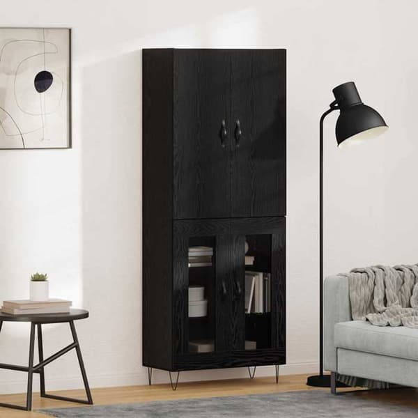Maison Exclusive - Høj Skab 2 stk Sort Eg 69,5 x 34 x 180 cm