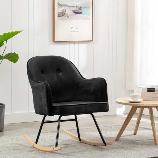 Maison Exclusive - Musta Samettinen Keinutuoli Svart