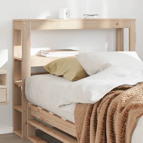 Maison Exclusive - Päätylevy hyllyillä 90 cm massiivipuusta