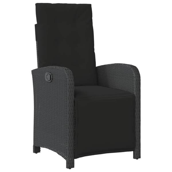 Maison Exclusive - Musta punottu puutarhatuoli ja jalkatuki