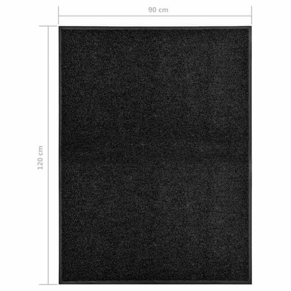 Maison Exclusive - Vaskbar dørmåtte Sort 90x120 cm Svart
