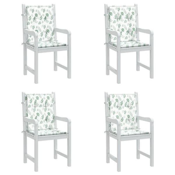 Maison Exclusive - Stolar med låg ryggstöd, 4-pack, bladmodell vitt och grönt