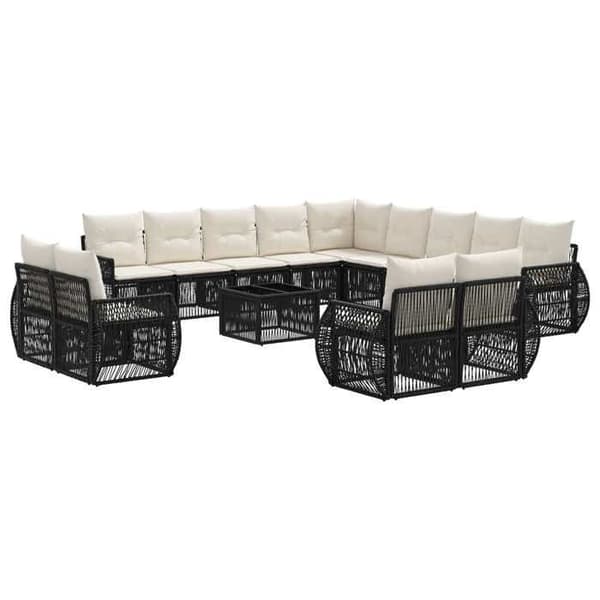 Maison Exclusive - 14 stk. have-sofa sæt i sort og creme hvid