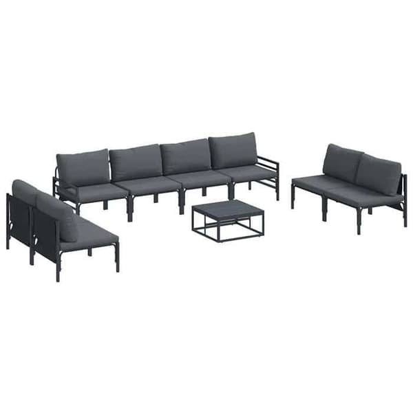 Maison Exclusive - 9 stk. have-sofa sæt i sort stål Svart