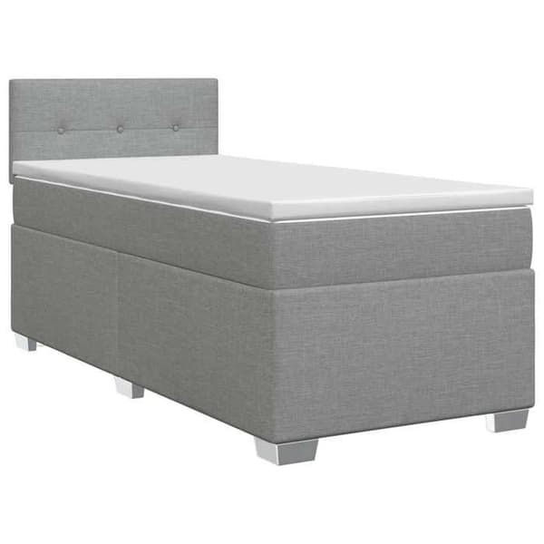 Maison Exclusive - Boxspring seng med madras Lys grå 90 x 200 cm Stof Ljusgrått